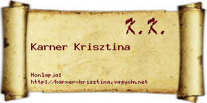 Karner Krisztina névjegykártya